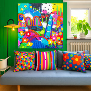 Original Painting - Bridge Over Rainbowville