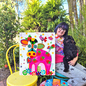 Original Painting - Strawberry Milk Cow