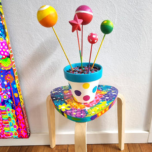 Boho Botanic Art Table - Hand Painted