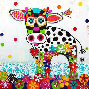 Canvas Wall Art - Betsy Loves Roses - Cow