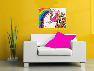 Original Painting - Sun Shower - Holi Festival