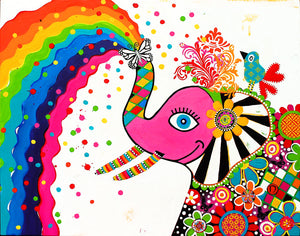 Original Painting - Sun Shower - Holi Festival