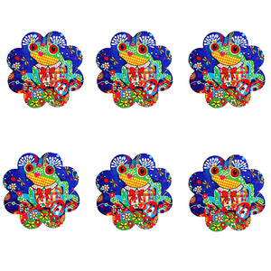 Rainbow Jungle Frog Coasters (set of 6)