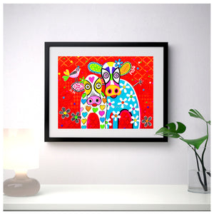 Wall Art Framed Print - Happy Moo Day - Cow