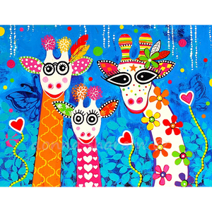 Wall Art Framed Print - Mr Gees Family - Giraffe