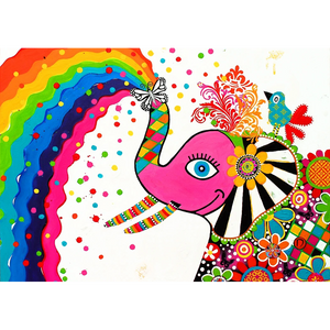 Wall Art Framed Print - Sunshower - Elephant