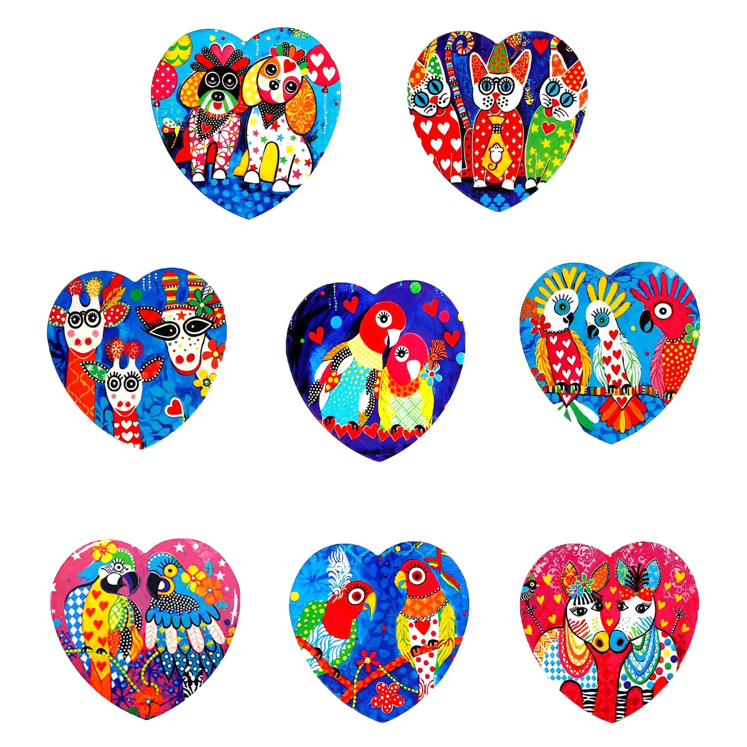 8 Love Heart Coasters