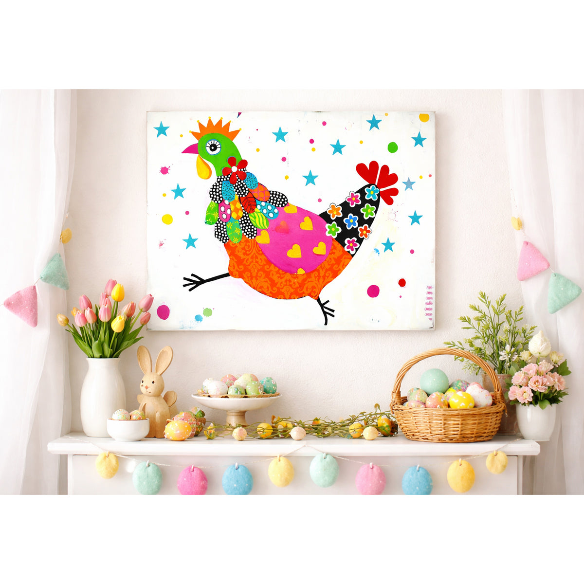 Hand-Embellished Chicken Run