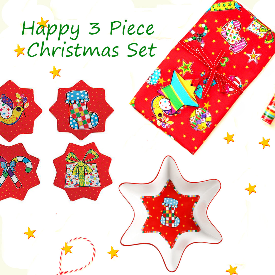 Happy 3 Piece Christmas Set