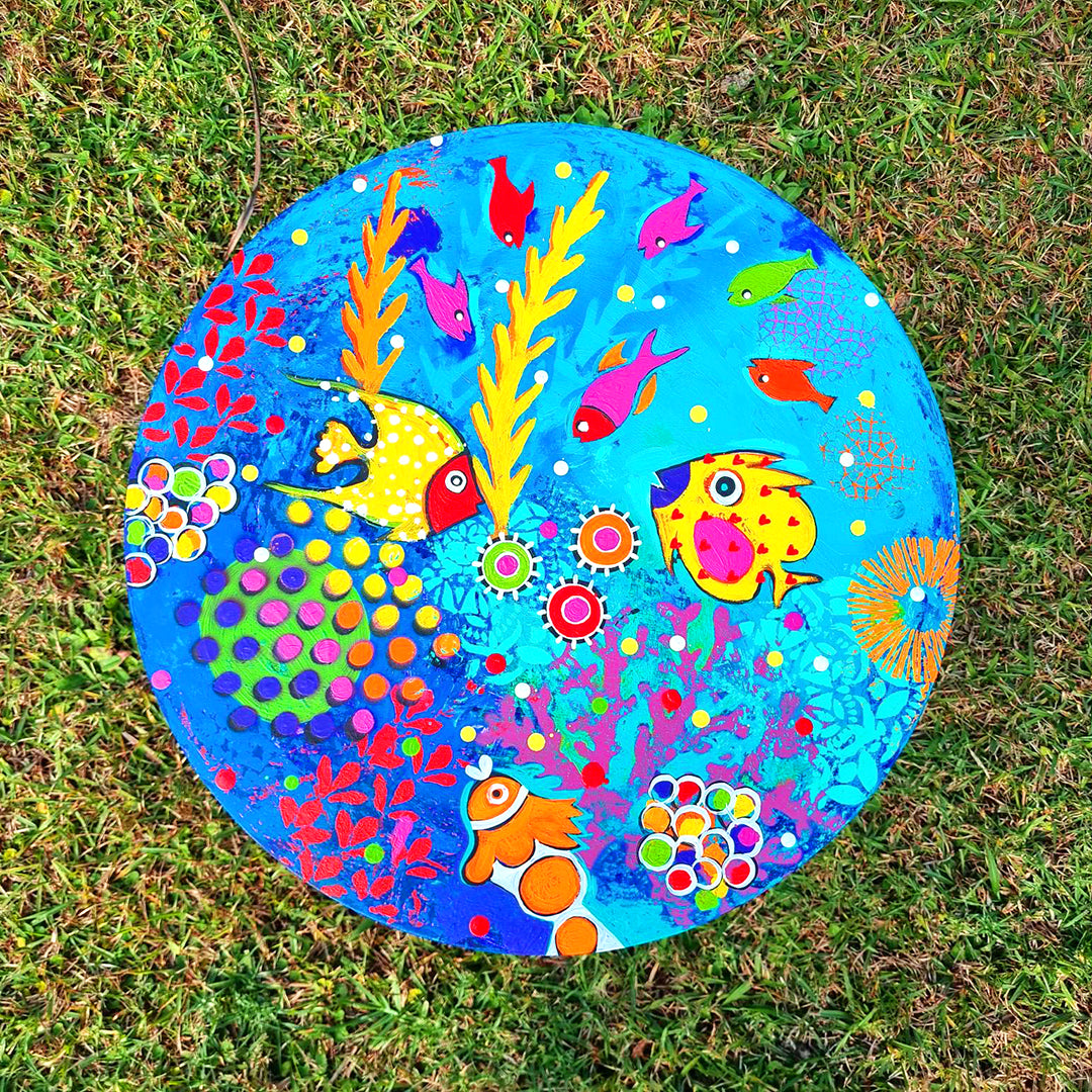 Fishbowl Art Table - Hand painted