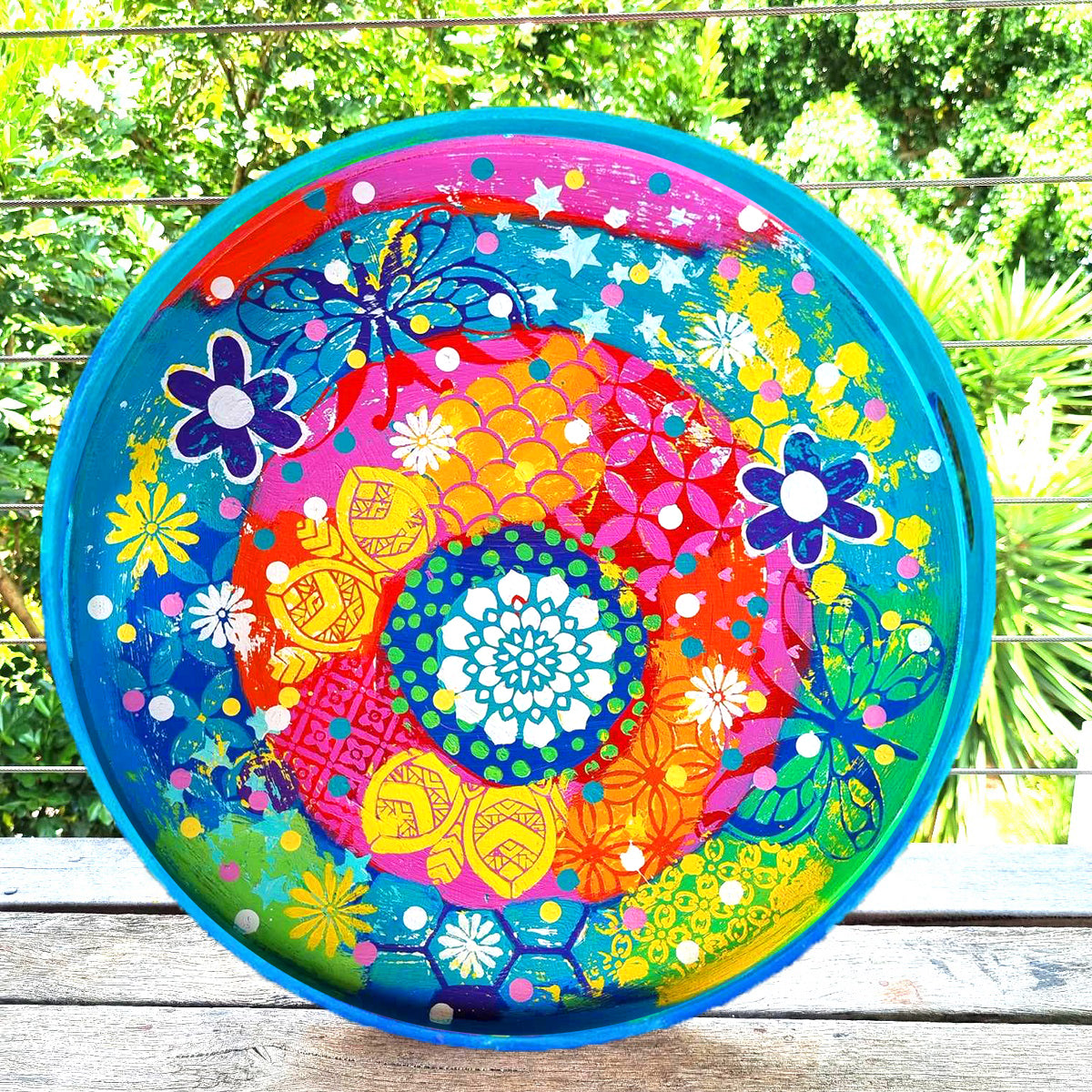 Original Painting - The Painted Tray Turquoise 2