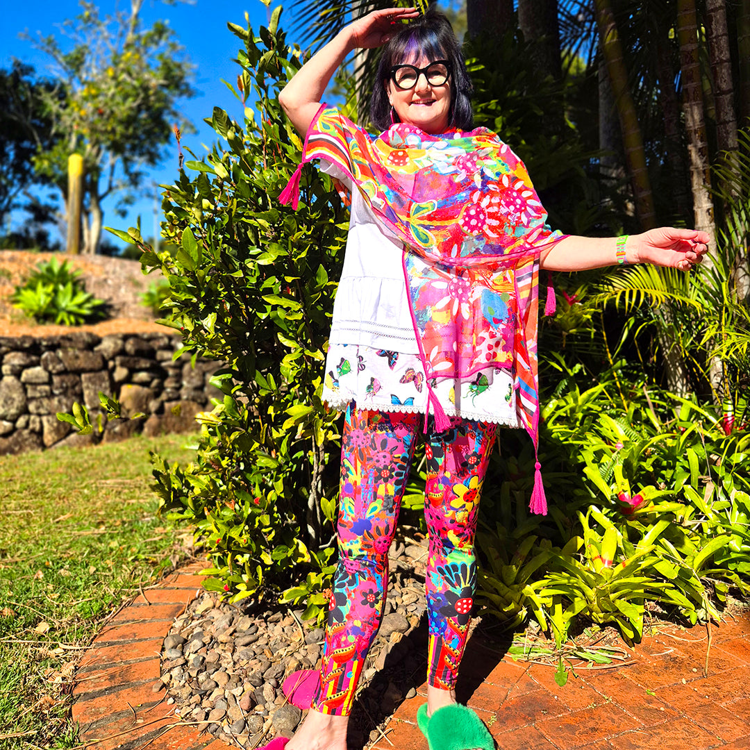 Wildflower Whirl Leggings + Scarf Bundle