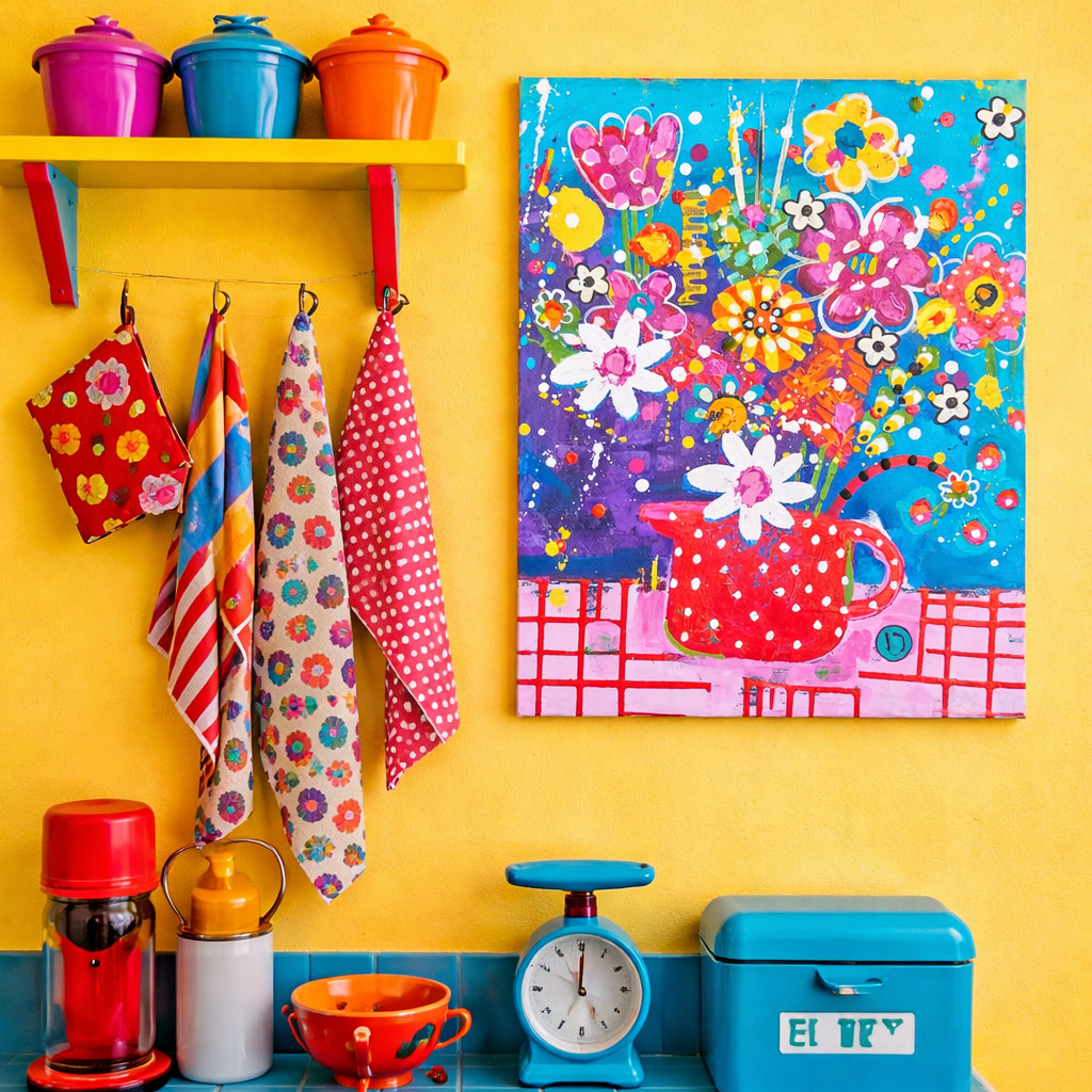 Original Painting - Still Life on Check Table Cloth