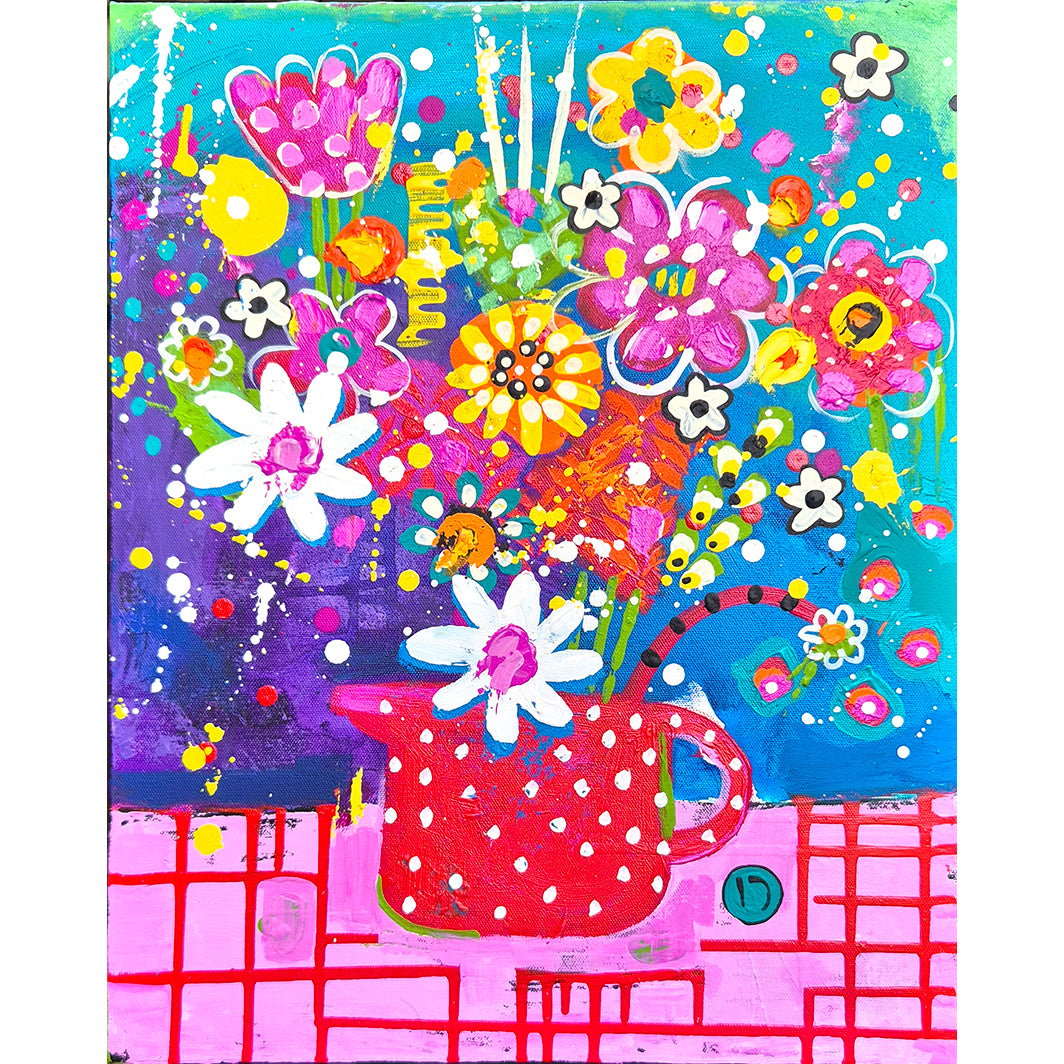 Original Painting - Still Life on Check Table Cloth