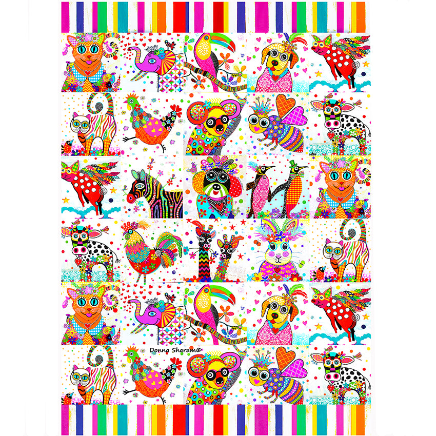 Rainbow Safari Tea Towel