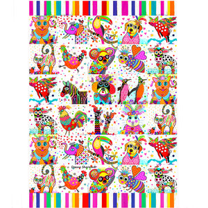 Rainbow Safari Tea Towel