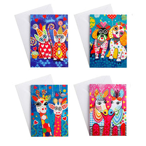 4 Animal Greeting Cards