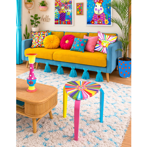 Candy Stripes Art Table - Hand Painted