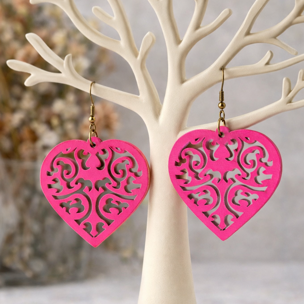 Love Heart Tapestry Earrings