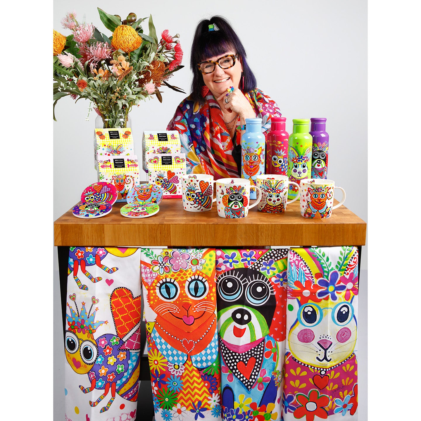 Kaleidoscope Dog Tea Towel