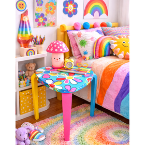 Flower Power Art Table - Hand Painted