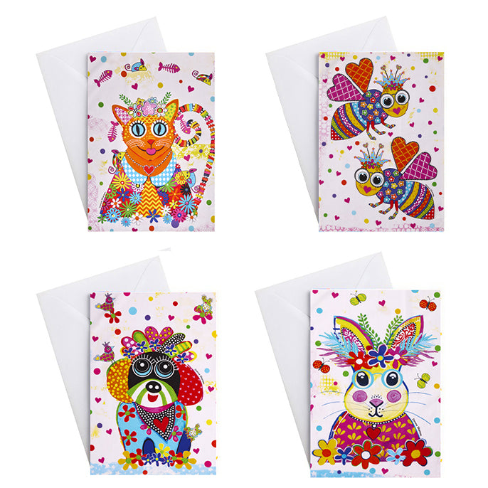 4 Kaleidosope Greeting Cards