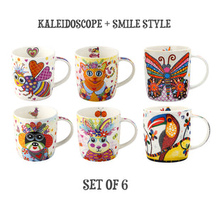 Smile Style & Kaleidoscope Mugs (set of 6)