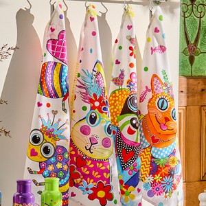 Kaleidoscope Cat Tea Towel