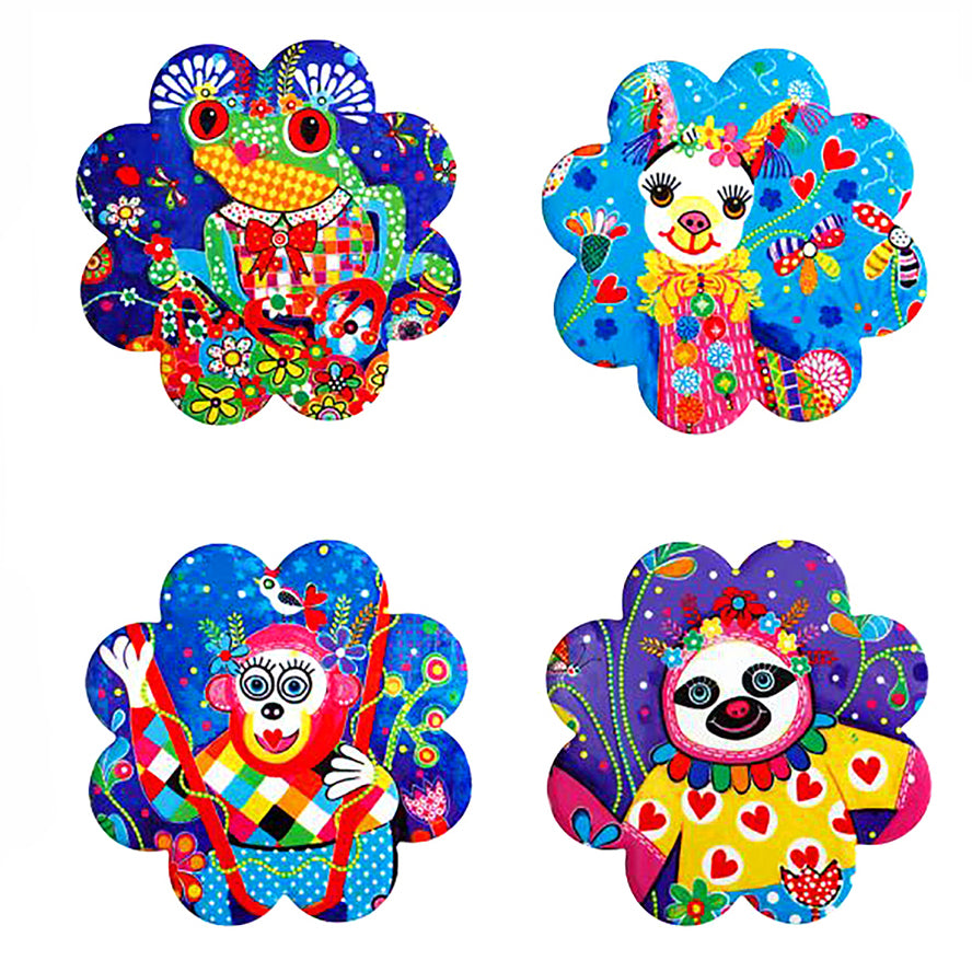 Rainbow Jungle Coasters (set of 4)