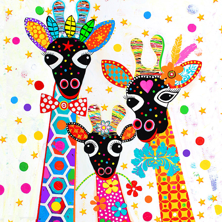 Hand Embellished Art - Towering Trio