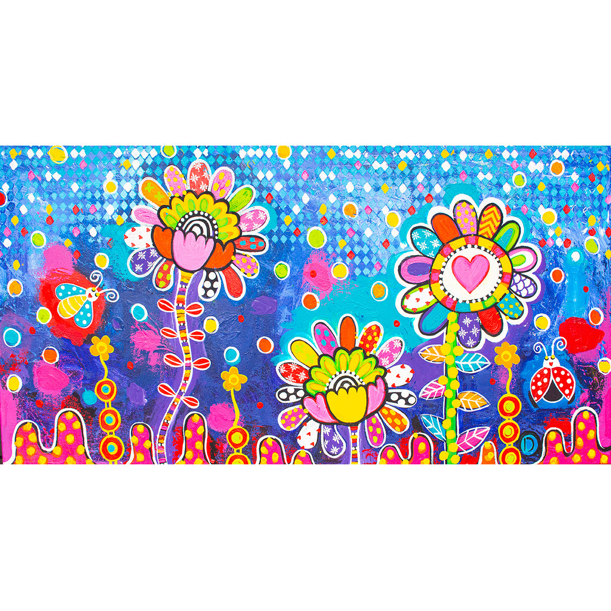 Original Painting - True Blue Blooms