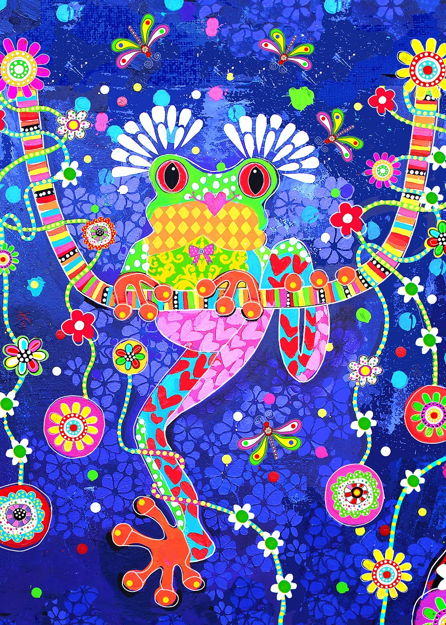 Wall Art Framed Print - Banjo - Green Tree Frog