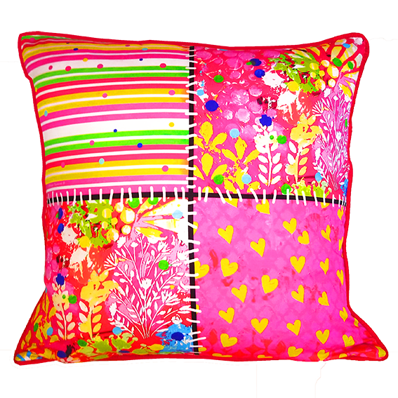 Patchwork Pink Cushion