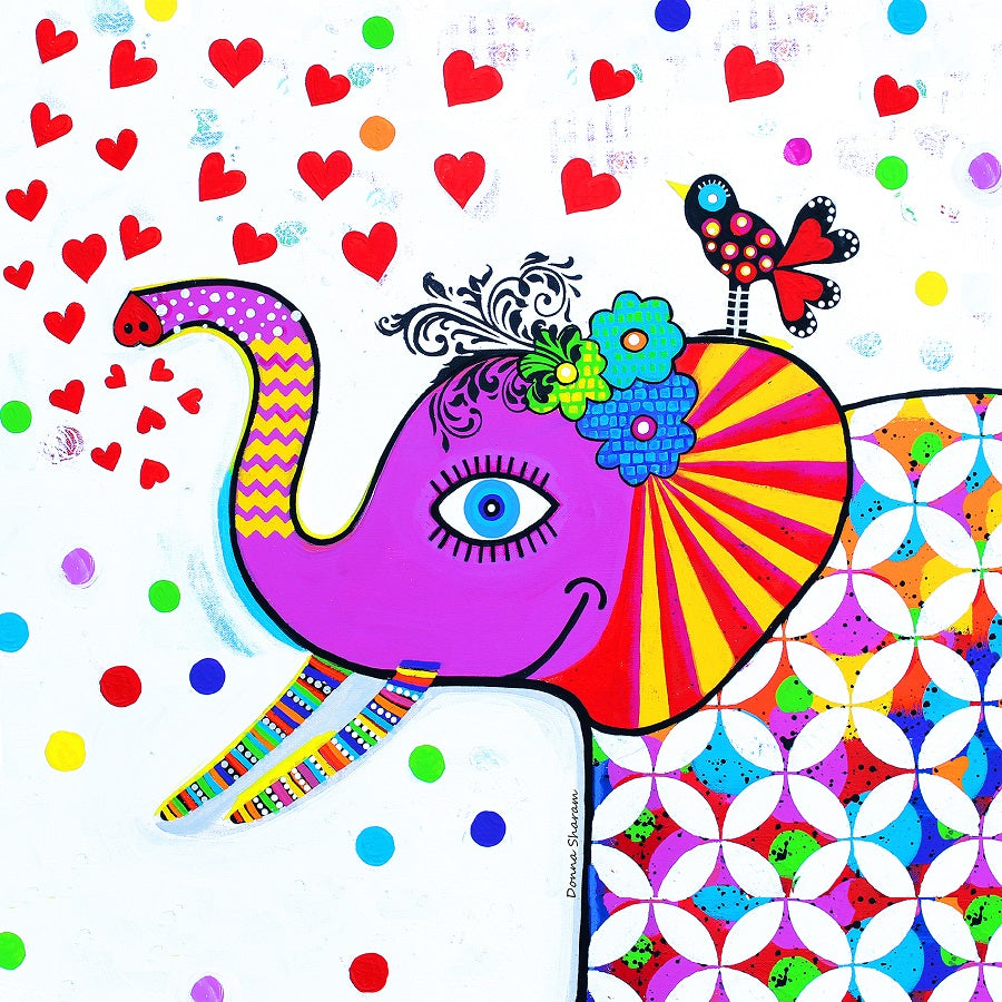 Canvas Wall Art - Heart Throb - Elephant