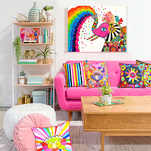 Original Painting - Sun Shower - Holi Festival