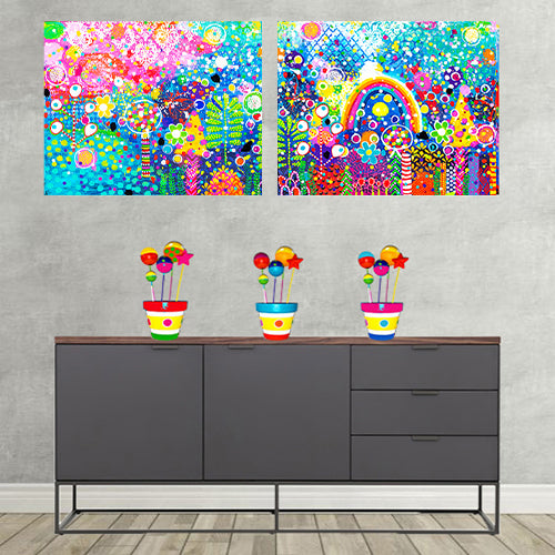 Original Painting - Lollipop Blooms