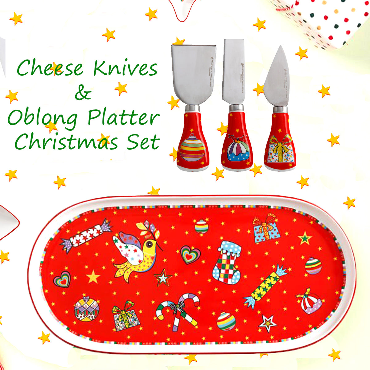 Knives & Platter Christmas Set