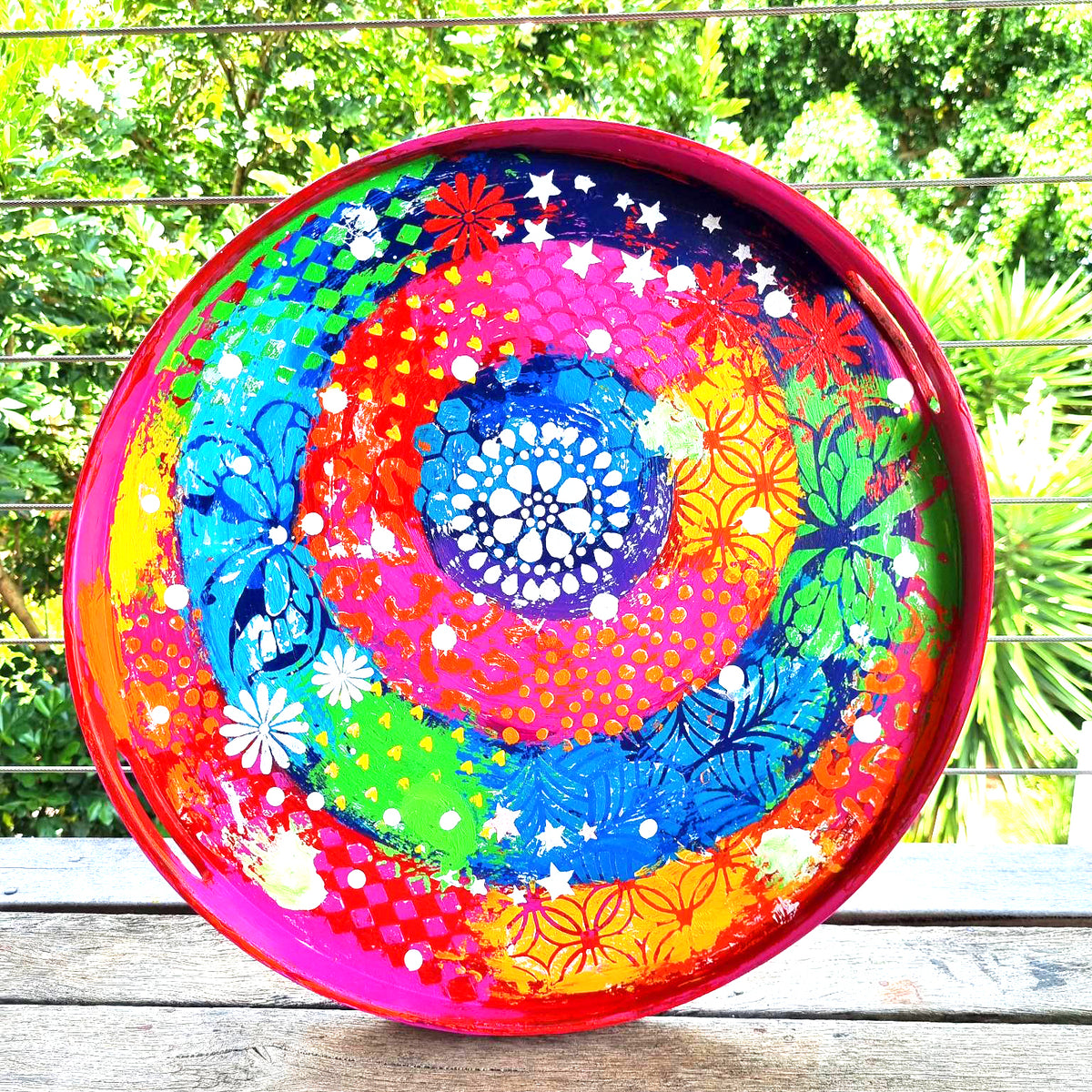 Original Painting - The Painted Tray Magenta