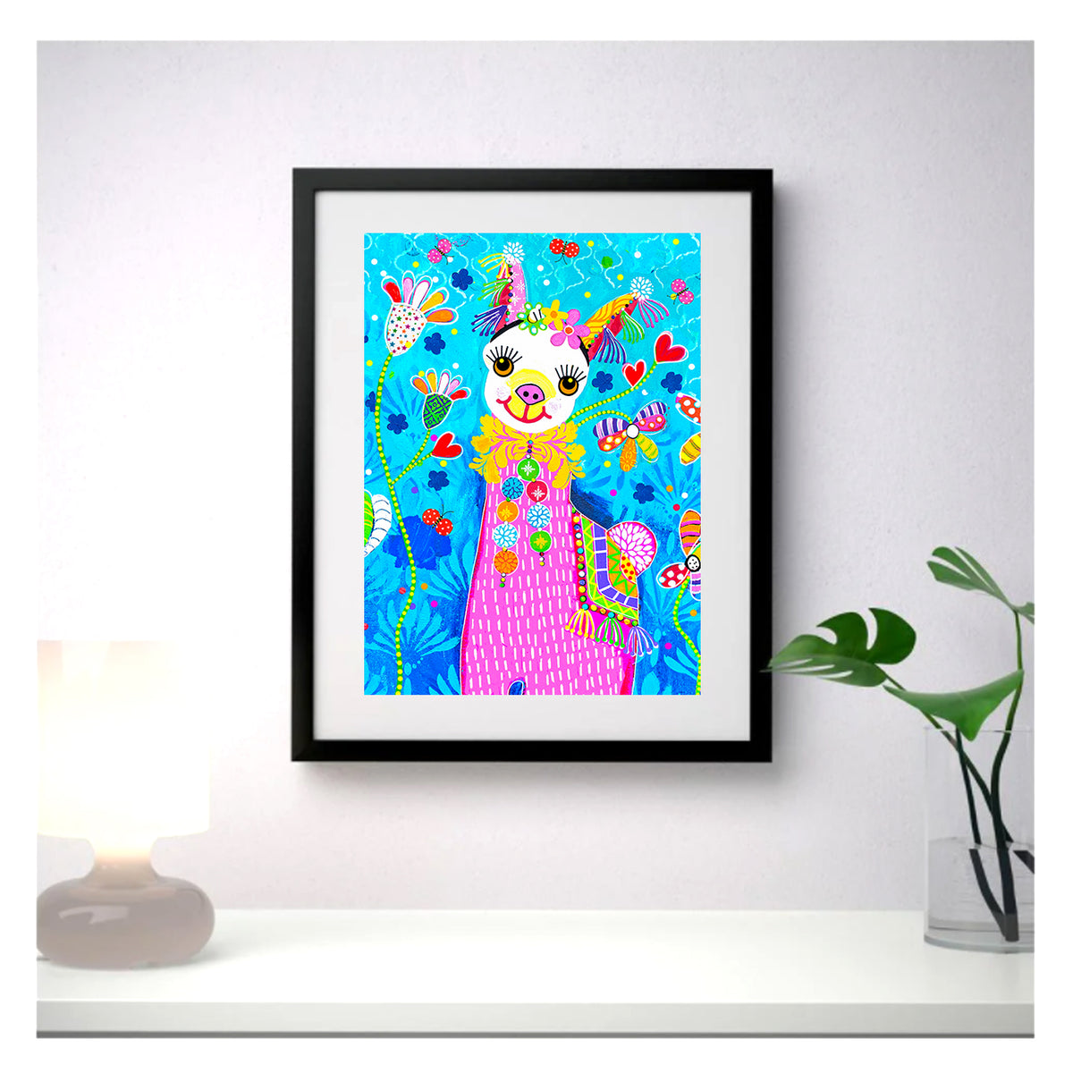 Wall Art Framed Print LLovely LLama