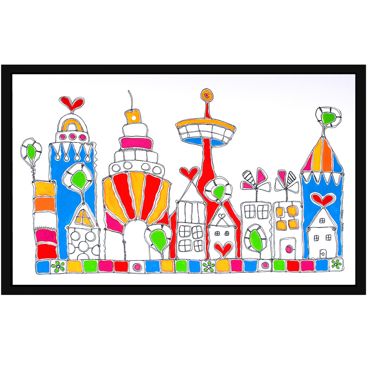 Original Drawing Downtown - Art Bik