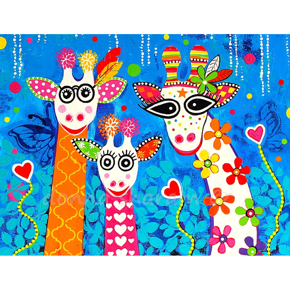 Wall Art Framed Print - Mr Gees Family - Giraffe