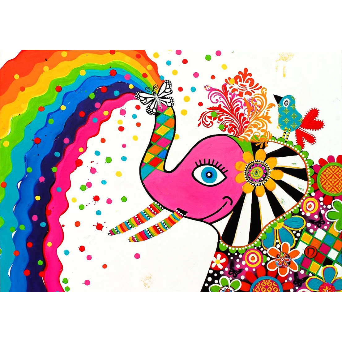 Wall Art Framed Print - Sunshower - Elephant